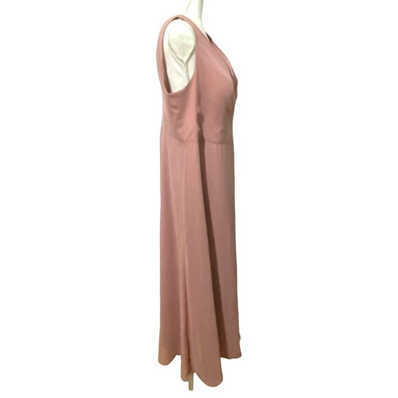 Azazie Bridesmaid Dress Size C Dusty Pink Maxi Classic Feminine Fairy Romantic - Picture 7 of 10